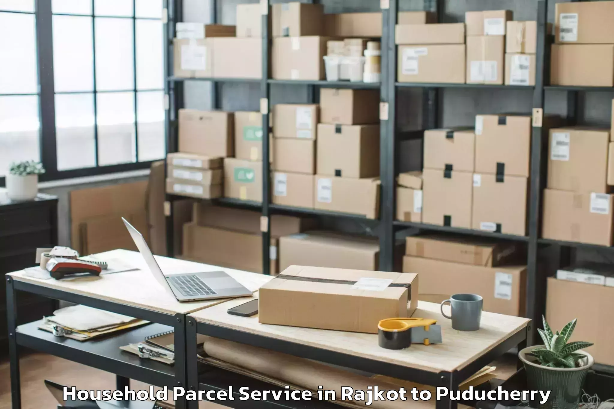 Top Rajkot to Pondicherry University Puduche Household Parcel Available